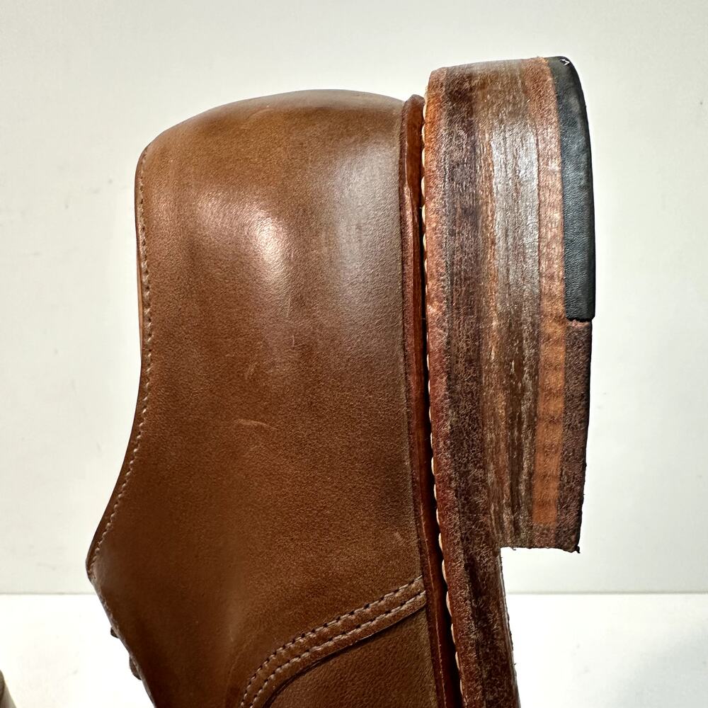 EXCELLENT Oak Street Bootmakers Natural Brown Plain Toe Blucher Made in USA 10 - Picture 10 of 10